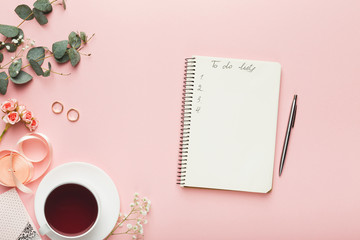 Bridal background with planner checklist