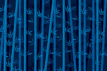 Naklejka premium Bamboo background at night. Vector illustration