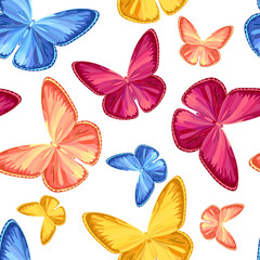 butterfly motels, seamless pattern, insect. Vector illustration.