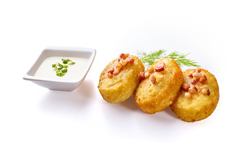 Potato dumplings - a traditional regional dish. Polish, Latvian and Lithuanian cuisine.