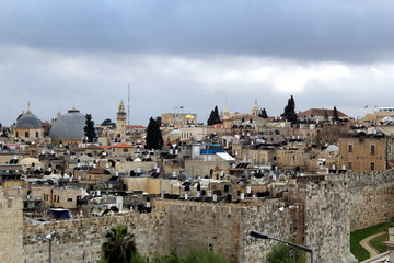 Fototapeta na wymiar Rooftops in the Old City of Jerusalem
