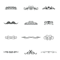 Flourishes Calligraphic Ornaments and Frames. Retro Style Design Collection. Set of Vintage Decorations Elements.