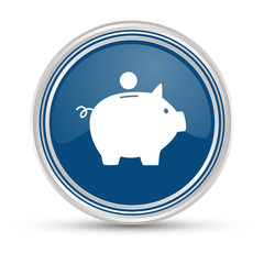 Blauer Button - Sparschwein