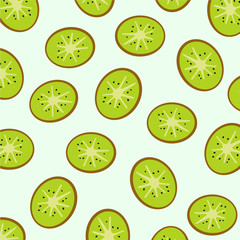 Kiwi slices pattern. Vector illustration
