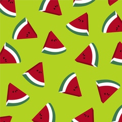 Watermelon slices pattern. Vector illustration