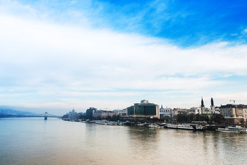 Obraz premium view of historic architectural in Budapest from Danube