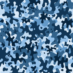 seamless pattern blue camouflage