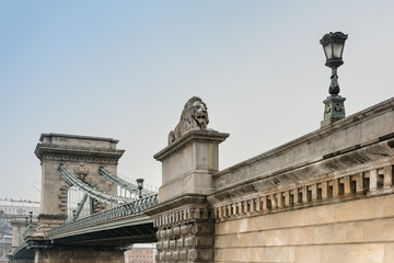 Fototapeta na wymiar Szechenyi Chain Bridge in Budapest, Hungary, Europe