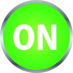 Green Shiny round ON switch button