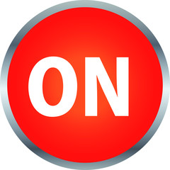 Red Shiny round ON switch button