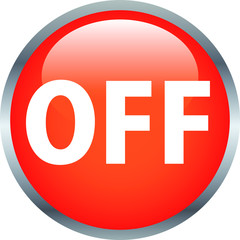 Red Shiny round OFF switch button