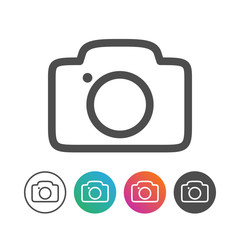 Simple Outline Camera Icon Symbol Design Set