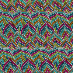 Tribal pattern. Ethnic print. Aztec. Abstract geometric fabric. Bird. Feather. Mystical ornament. Navajo textile. Boho homespun. Hand drawn seamless vector.