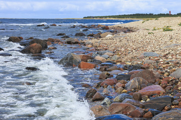 Shoreline view from low viewpoint.
