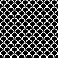 Seamless Retro Pattern Floral Black/White © Jan Engel