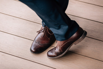 Fototapeta na wymiar brown men's shoes