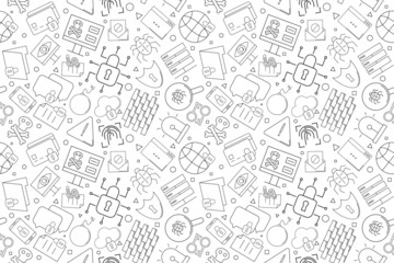 Vector cyber security pattern. Cyber security seamless background