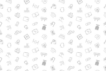 Vector hotel pattern. Hotel seamless background