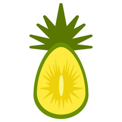 Sliced of pineapple pieces icon in a flat style isolated on white background. vector illustration.