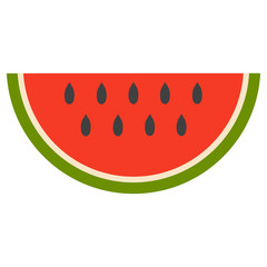 Sliced of watermelon pieces icon in a flat style isolated on white background. vector illustration.