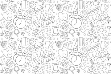 Vector wedding pattern. Wedding seamless background