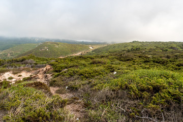Landscape on the cliffs of the Natural Park of Sintra-Cascais in Portugal