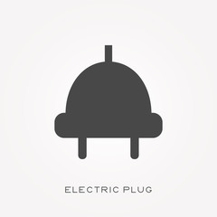 Silhouette icon electric plug