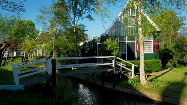 Farm houses in the museum village of Zaanse Schans, Netherlands
