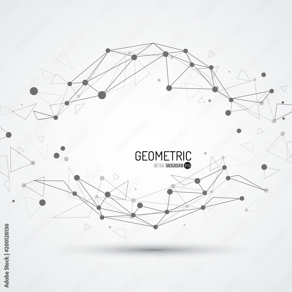 Aufkleber Wireframe vector sphere. Digital abstract futuristic background. Connection with lines and dots. Hi tech illiustration