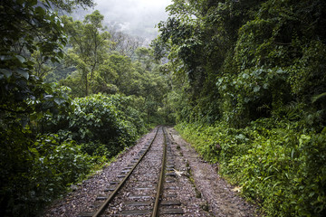 Railroad at Aguas Calientes in Peru