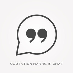 Silhouette icon quotation marks in chat