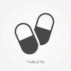 Silhouette icon tablets