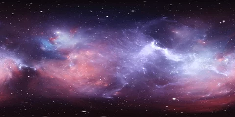 360-Grad-Weltraumnebel-Panorama, gleichwinklige Projektion, Umgebungskarte. Sphärisches HDRI-Panorama. Weltraumhintergrund mit Nebel und Sternen. © Peter Jurik