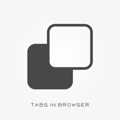 Fototapeta premium Silhouette icon tabs in browser