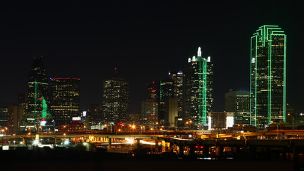 The skyline of Dallas, Texas at night