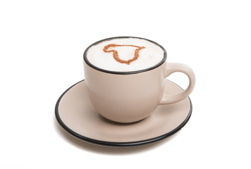 cup with cappuccino isolated