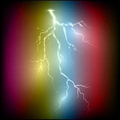 Lightnings. Magic and bright lighting effects. Vector Illustration