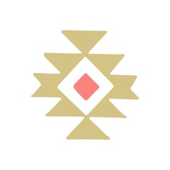 Hand drawn folk art element in scandinavian style. Vector illustration