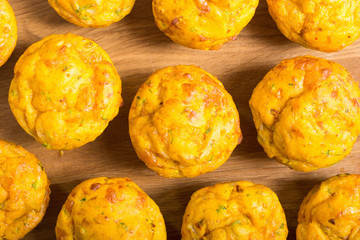 Homemade baked muffins with cheese