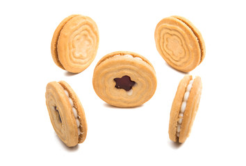 biscuits sandwich with a stuffing isolated