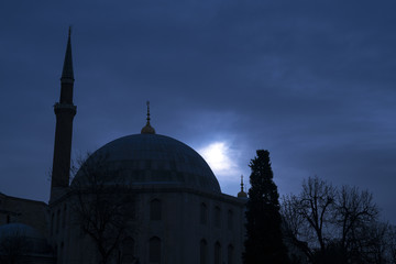 sunrise in sultanahmet mosque