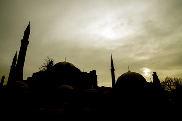 sunrise in sultanahmet mosque