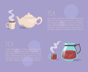 Tea ceremony. Banner Teapot