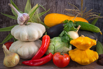 colorful autumn harvest of vegetables
