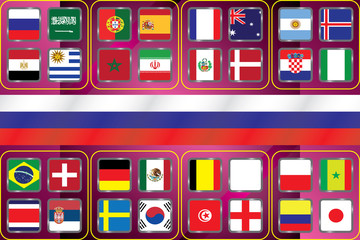 Fototapeta premium Vector flags of the country. Information graph of the flags of the country.