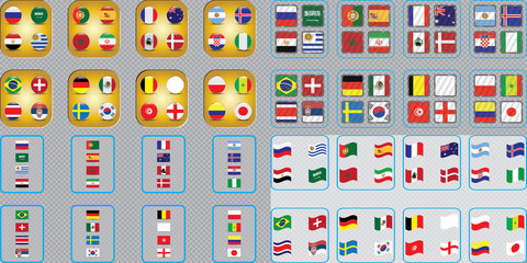 Vector flags of the country. Information graph of the flags of the country.