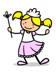 Mädchen als Prinzessin oder Fee verkleidet zu Karneval