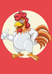 A happy  Cartoon Rooster