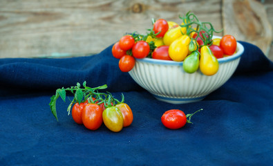 colorful cherry tomatoes in the bowl