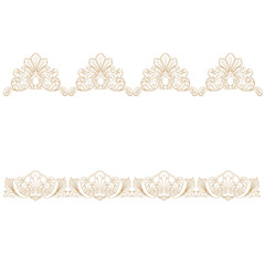 Golden vintage baroque ornament, corner. Retro pattern antique style acanthus. Decorative design element filigree calligraphy vector. - stock vector